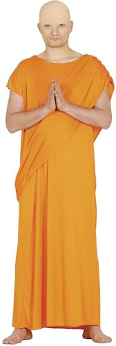 FIESTAS GUIRCA | Hare Krishna Kostüm für Herren - Religiöse und spirituelle Tunika für Karneval, Halloween und Kostümpartys - Ideal für Themenfeiern - Orange