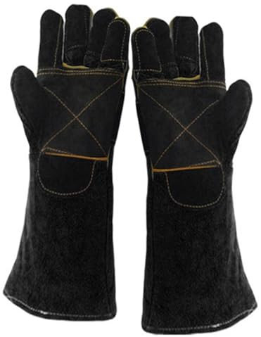 1 par de guantes for soldar, guantes for quemar leña, guantes de trabajo for hombres o mujeres, guantes de jardinería, resistentes a las mordeduras de mascotas, 38 cm for manipulación de animales for