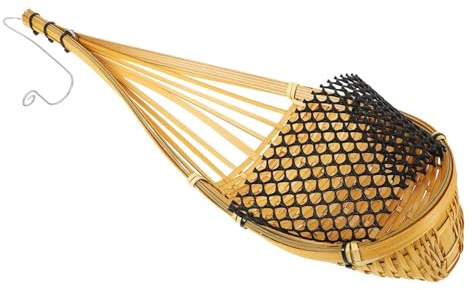 NOLITOY 2 Set Cesti Sospesi Intrecciati Bamboo Per Fiori E Piante Portafiori Da Parete Multifunzionale Porta Spezie Da Cucina E Decorazione Rustica Interni Colore Giallo Luminoso 4 Pezzi*2
