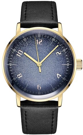 Boyarca Vintage mekanisk klocka med välvd glasklocka spegel och 40 mm fodral, avslappnad och minimalistisk manuell lindning mekanisk armbandsur för män och kvinnor, Guld-lila