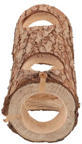 Cabilock Túnel de Madera Natural para Conejos y Animales Pequeños, Juguete Resistente para Masticar, Decoración para Hogar y Hábitat de Mascotas en Color Café