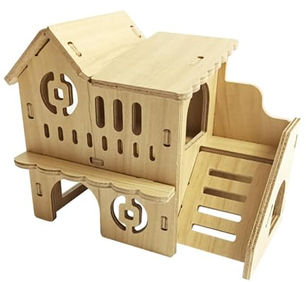 RNXRZANK Hamster Maison en Bois pour Rongeur Abri Lavable Refuge Cachette Jouet d'exercice Convient Aux Cages Décoration de La Maison pour, Style b