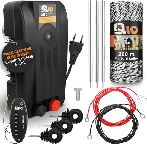 Ellofence Weidezaun Starter Set M-200 | Elektrozaunset für Garten & Weide
