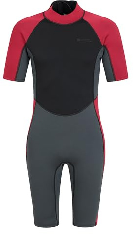 Mountain Warehouse Shorty Mens Wetsuit – 2.5mm Thickness, Neoprene Contour Fit One Piece Surf Suit - - Perfect for Spring Summer & Outdoors Grey M - L