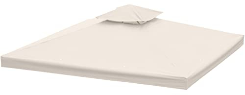 Pavillon Ersatzdach 3x3 m wasserdicht - Dach Ersatzbezug mit Kaminabzug, beige