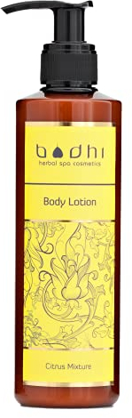 BODHI® Lozione per il corpo, mix di agrumi, 250 ml, crema rinfrescante con profumo di agrumi, per pelle secca, biologica e vegana