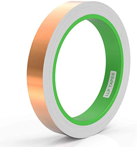 LLPT Nastro in Lamina di Rame 1,2cm x 10m x 0,08mm Doppia Conduzione