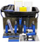 DEWEPRO® Premium Fliesenwaschset - 16-teiliges Fliesenleger Waschset XL - 24l Waschbox mit Gittereinsatz aus Metall und gelochten Doppelrollen mit Metallachsen - Werkzeug für Fliesenleger