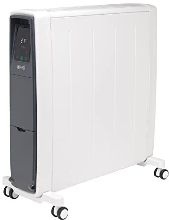 Dimplex FUTM2CE FuturRad 2kW Portable Digital Radiator, Quiet Oil Free Smart Column Heater, Freestanding Electric Plug In Compact Electric Eco Heater with Eco Mode, Thermostat & Timer,White