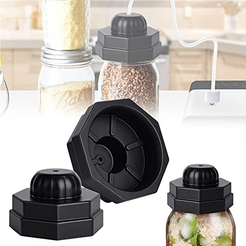 DYK&NX Universal Vacuum Jar Sealer, Silicone Vacuum Sealers, Environmentally Friendly and Durable for Regular and Wide Mouth Mason Jars Canning (Color : Black)