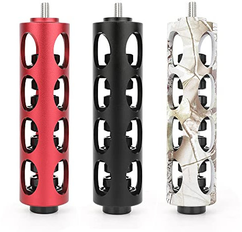 SHARROW Bogenschießen Bogen Stabilisator 6 Zoll Aluminium Stoßdämpfer Bogenstabilisator Dämpfung Schalldämpfer für Compound Recurve Bogen Jagd Zubehör (Schwarz)