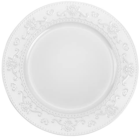 Brightalk 13-Inch Charger Plates, 6Pcs Dinner Plate Chargers Round Server Ware, White