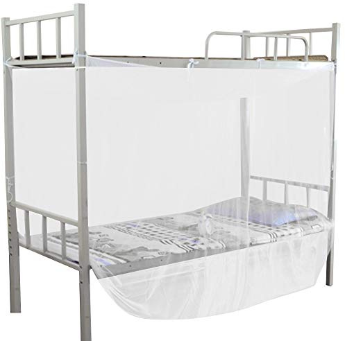 Haofy Toldo para Litera, Mosquitera para Cama, 4 Postes de Esquina, Litera, Cortina para Cama, Color Blanco (150x195x170cm)