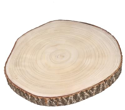 Echtholz Baumscheibe natur - 40 bis 45 cm - Holz Scheibe zum Dekorieren Basteln Bemalen Brandmalen - Tischdeko Holzdeko Kerzenteller Deko Platte