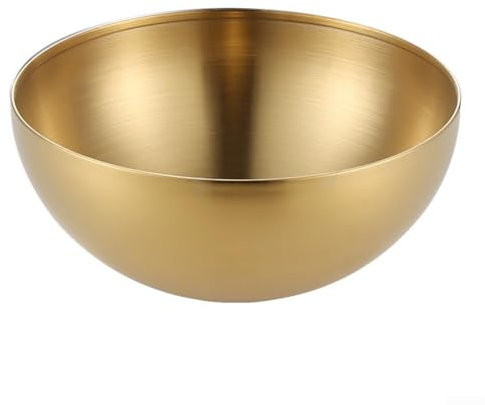 Ensaladera de acero inoxidable dorado, suave, cuenco para mezclar