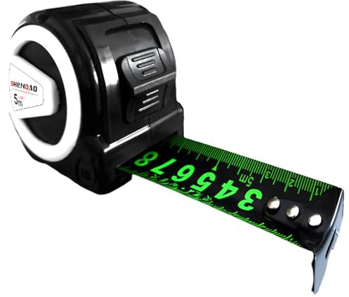 Metro a Nastro Fluorescente, Strumenti di Misurazione Autobloccanti, Stainless Steel Retractable Tape Measure per Professionisti e Proprietari di Case(5m * 25mm)
