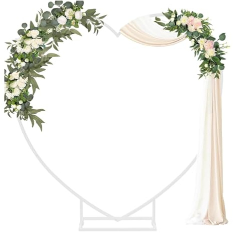 Arco per Palloncini Struttura Heart Shaped White Metal Balloon Arch Stand Frame Display Kit，Love Balloon Arch Frame for Proposal, Wedding