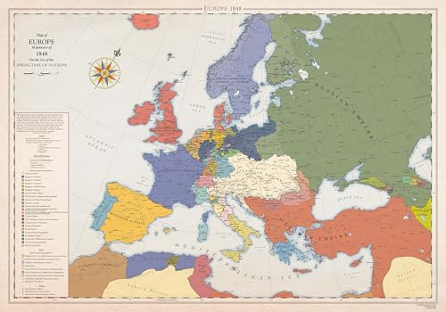 Europa 1848, Historische Karte (100x70cm)