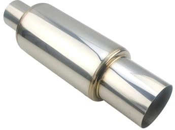 Auspuffblende Auto Moto Universal Edelstahl 304 51mm 63mm Silber Blau Auspuffanlagen Schalldämpfer Endrohr Gerade Reihe Typ Schalldämpfer Schalldämpfer(Silve 51mm)