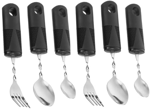 MAGICLULU 2juegos Vajilla Antivibración Para Adultos Utensilios Adaptables Para Mayores Para Discapacidad Uso Comidas