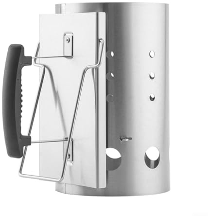 Arrancador de chimenea de barbacoa, iniciador de carbón de carbón, recipiente de carbón de aluminio, chimenea de iluminación rápida, herramientas de parrilla al aire libre para cocinar al aire libre