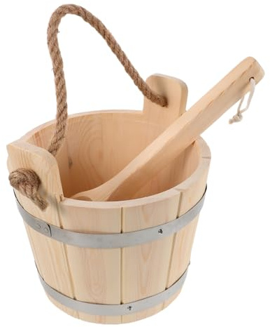 BESPORTBLE Kit Sauna avec Seau Louche et Doublure Seau Portable avec Poignée Corde pour Sauna et Arrosage Jardin
