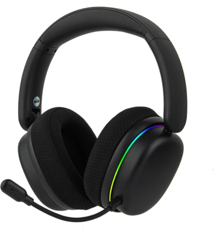 EPOMAKER X Aula G7 Pro Casque Gaming sans Fil, Double Mode BT5.3 & 2,4GHz, Son Surround 7.1, Batterie 80+ Heures, Éclairage RVB, avec Micro à Réduction de Bruit pour PS5, PS4, Switch, PC (Noir)
