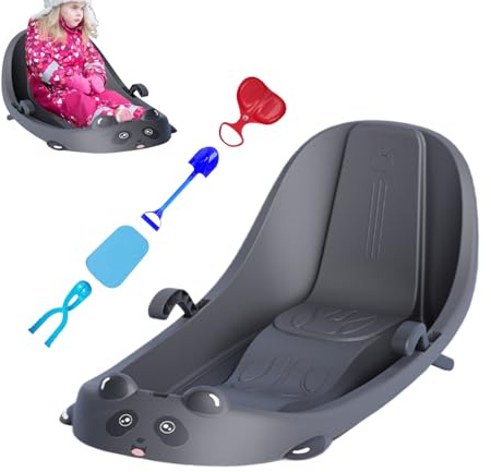 Snow Sled | Winter Sport with Backrest,Kids Outdoor Sled with Brake | for Snowy Hills Park Backyard Playground Boys Girls Children Preschoolers