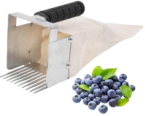 Veesper Raccoglitrice di Bacche ergonomica in Metallo con Pettine a 13 Denti, Impugnatura Antiscivolo per Raccogliere mirtilli, mirtilli Rossi e Ciliegie, Strumento per la Raccolta di Frutta per Uso