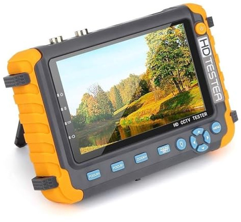 Tester per cavi, Tester CCTV 8MP 4 in 1 con monitor da 5 pollici, tester for telecamere analogiche AHD/CVI/TVI CVBS 4K ingresso HDMI VGA, test for cavi UTP,per la casa