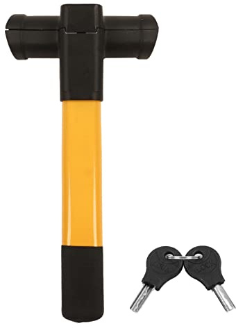 Bloccasterzo Universale per Auto, Serratura Antifurto con 2 Chiavi, T Lock Portatile, Rivestimento Vinilico Giallo - Sicurezza Avanzata, Installazione Veloce, Adatto alla Maggior