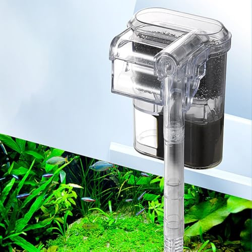 Serenophile for mini Wall-Mounted Fish Tank Filter, USB Waterfall Circulation with Adjustable Flow, Transparent Plastic Hanging Filter for 3-5mm Glass Aquariums