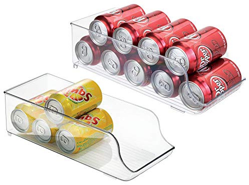 mDesign 2er-Set Dosenhalter für Kühlschrank und Küchenschrank – ideale Lebensmittel Aufbewahrungsbox für neun Dosen – praktischer Kühlschrank Organizer – durchsichtig