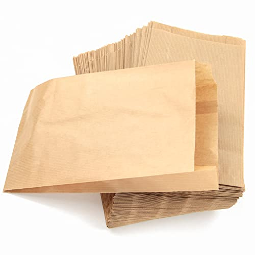 RUBY 100x Papiertüten Braun 15x26 cm – Kraftpapier Tüten, Süßigkeitentüten Butterbrottüten, Geschenktüten für Adventskalender Hochzeit Geburtstag & DIY