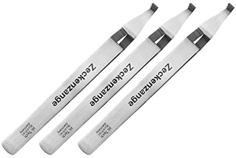 May Set: 3X Zeckenzange abgewinkelt selbsthaltend Edelstahl | 3er-Pack Erste-Hilfe-Instrumente mit Kreuzgriff aus rostfreiem Material für die Tierpflege