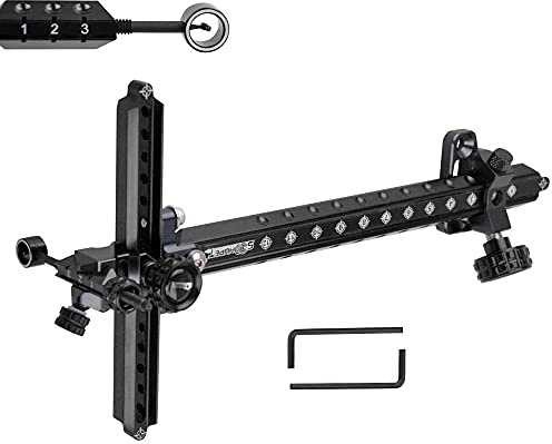 Bogenvisier für Recurvebögen Aluminium Bow Sight Bogen Anblick Jagdvisier 1 Pin Bogen Visier für Bogenzubehör (Schwarz / 9 Zoll)