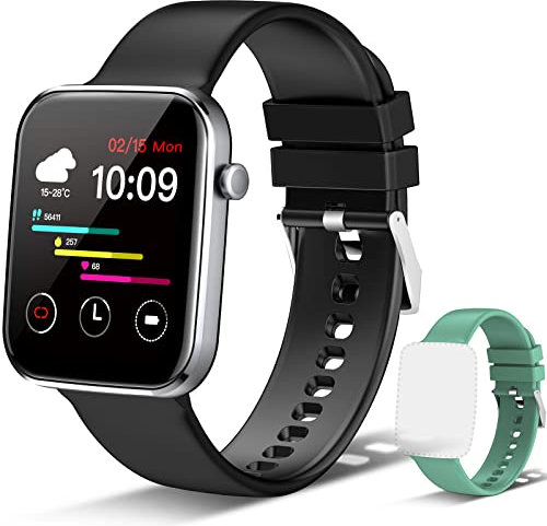 Cattle Herder Smart Watch, 1.69 Fitness Watch with Heart Rate, Sleep Monitor, Waterproof Fitness Tracker with Pedometer, Activity Tracker for Men Women for Gift Black/Green