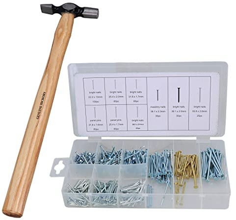 Kugelhammer, Hickory-Griff, 113 ml, mit 550-teiliges Nagelsortiment
