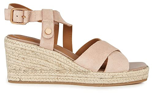 Geox Dam D PANAREA Espadrille Wedge Sandal, Nude, 38 EU, naken, 38 EU