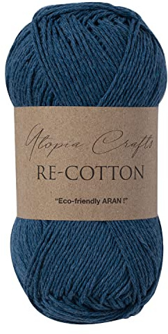 Utopia Crafts Re-Cotton Knitting Yarn, 100g (Blue Whale), 5060967569328