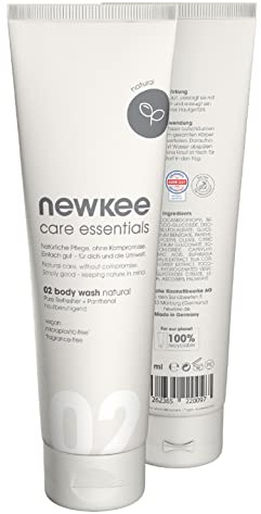 newkee Duschgel natural (150ml), Vegan, ohne Parfüm, von Manuel Neuer & Angelique Kerber - Duschgel für Männer und Frauen in Reisegröße