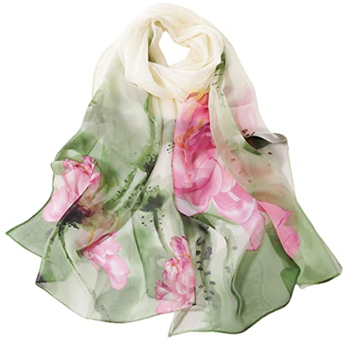 FAIRYGATE Damen Musselin Tuch Modischer Damen Schal Stola Halstuch Tuch aus Chiffon für Frühling Sommer Ganzjährig A4116