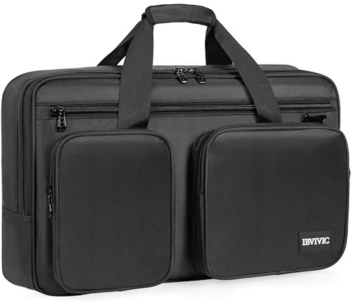 IBVIVIC DJ-Controller-Tasche, passend für DDJ-REV1/DDJ SR/SR2/Denon MC4000/Numark Mixtrack Pro FX/NVII/Mixstream Pro+/Mixstream Pro Go/NI Traktor Kontrol S4 MK3/S3, gepolsterte DJ-Tragetasche