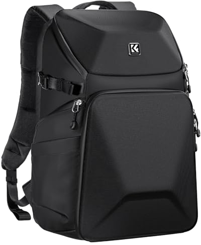 K&F CONCEPT Camera Bag, Professional 20 L Hard Shell Camera Backpack, Waterproof Photography Backpack with 15.6 Laptop Compartment for DSLR SLR Canon Nikon Fuji Sony Cameras and Accessories