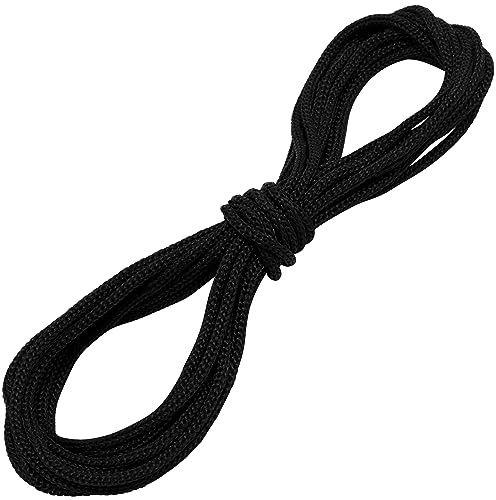 AERZETIX - C68302 - Dekorative geflochtene Kordel 5 Meter x 3 mm - aus Polyester - Farbe Schwarz