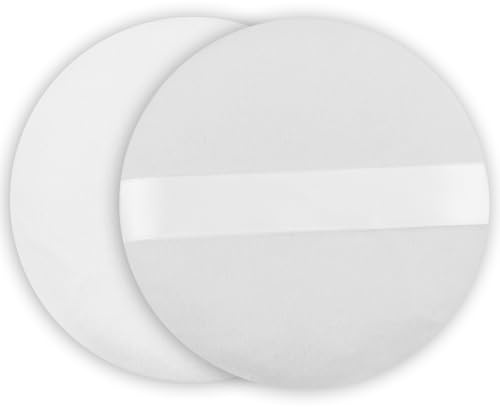 DNDGDLUA Borla de polvo redonda de 10,0 cm, ultrasuave, lavable, reutilizable, grande, de terciopelo, cara, cuerpo, borla de polvo, suelta en húmedo y seco, 2 unidades, esponja de polvo, color blanco