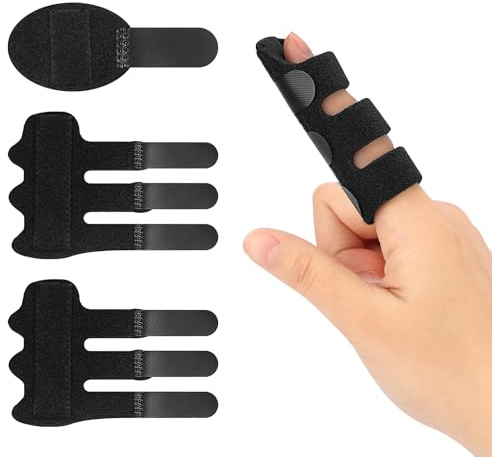supregear Fingerschiene - 3 Stück Verstellbare Fingerstütze, Fingerglätter für alle Finger für Gebrochene, Verstauchte, Sehnenentzündung, Geschwollene Finger, Triggernder Fingerstabilisator