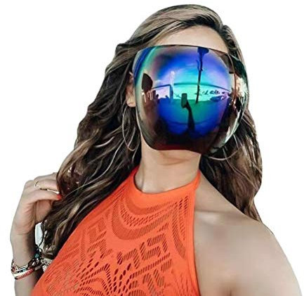 Ghzste Protección facial, visera de gafas de sol, cubierta facial completa, cubierta facial, gafas protectoras UV400, gafas de sol antivaho con almohadillas nasales extraíbles