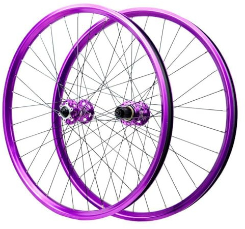 LPYDWZ Ruote for Mountain Bike Viola da 26/27,5/29 Pollici, Freno a Disco Lega di Alluminio Perno Passante Cerchione MTB da 142mm 32 Fori 2150g for 8-12 velocità