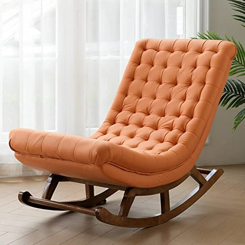 Schaukelsessel - Premium Leder und Stoff Gleiter für Wohnzimmer, Schlafzimmer, Kinderzimmer - Ergonomische Loungemöbel für Komfort und Stil